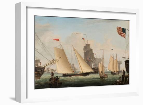 Yacht 'Northern Light' in Boston Harbor, 1845-Fitz Henry Lane-Framed Giclee Print