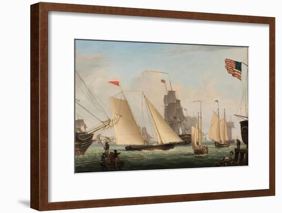 Yacht 'Northern Light' in Boston Harbor, 1845-Fitz Henry Lane-Framed Giclee Print