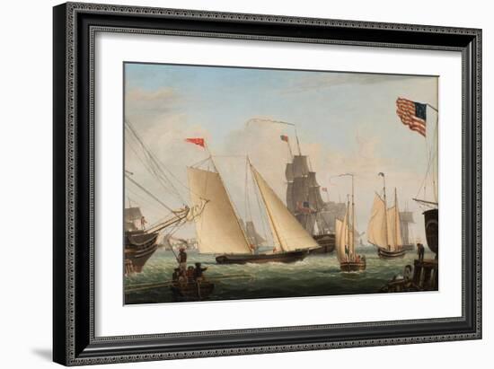 Yacht 'Northern Light' in Boston Harbor, 1845-Fitz Henry Lane-Framed Giclee Print
