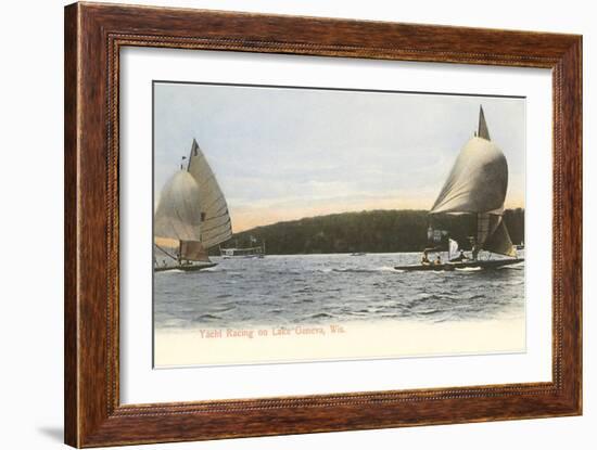 Yacht Racing on Lake Geneva, Wisconsin-null-Framed Art Print