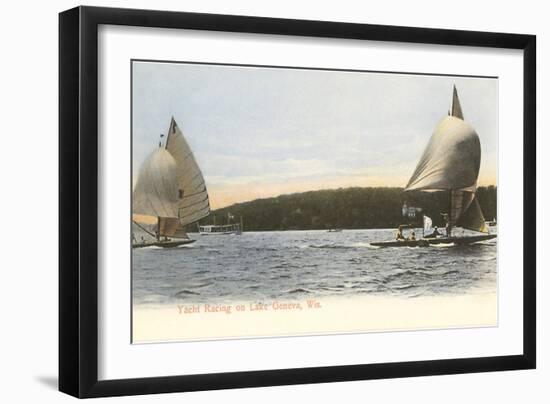 Yacht Racing on Lake Geneva, Wisconsin-null-Framed Art Print