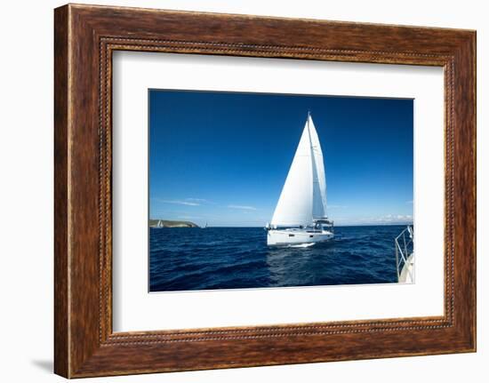 Yacht Sailing at Competition.-De Visu-Framed Photographic Print