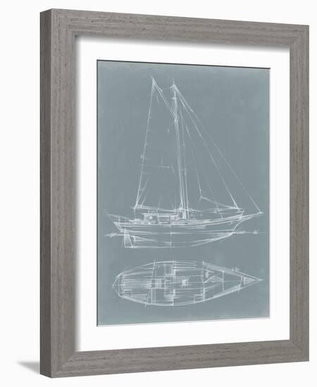 Yacht Sketches III-Ethan Harper-Framed Premium Giclee Print