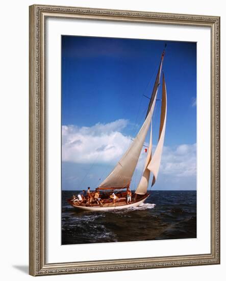 Yacht "Starlight" in Full Sail in Caribbean-Eliot Elisofon-Framed Photographic Print