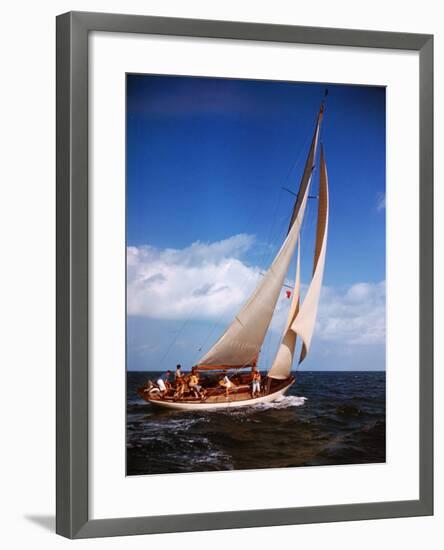 Yacht "Starlight" in Full Sail in Caribbean-Eliot Elisofon-Framed Photographic Print