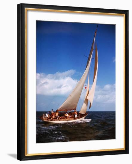 Yacht "Starlight" in Full Sail in Caribbean-Eliot Elisofon-Framed Photographic Print