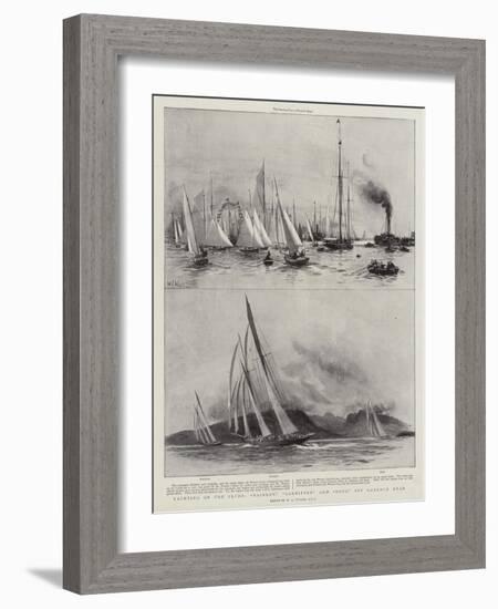 Yachting on the Clyde, Rainbow, Gleniffer and Bona Off Garroch Head-William Lionel Wyllie-Framed Giclee Print