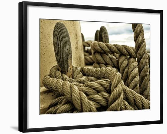 Yachting. Parts of Yacht. Nautical Ship Rope.-Voy-Framed Photographic Print