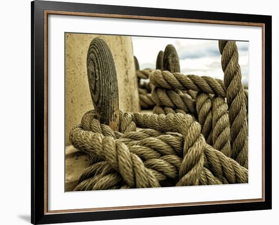 Yachting. Parts of Yacht. Nautical Ship Rope.-Voy-Framed Photographic Print