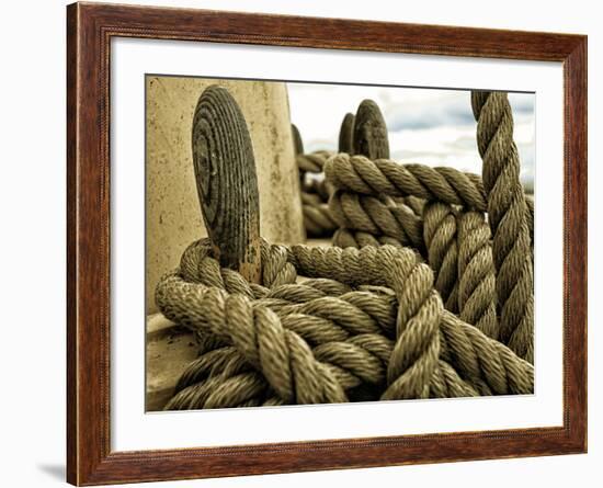 Yachting. Parts of Yacht. Nautical Ship Rope.-Voy-Framed Photographic Print