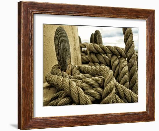 Yachting. Parts of Yacht. Nautical Ship Rope.-Voy-Framed Photographic Print