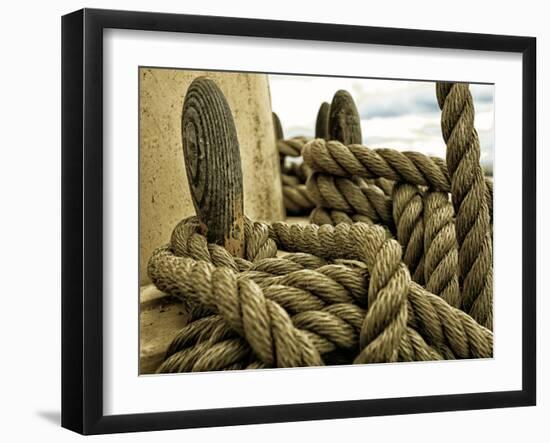 Yachting. Parts of Yacht. Nautical Ship Rope.-Voy-Framed Photographic Print