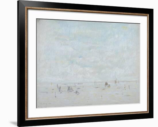 Yachts, 1920-Laurence Stephen Lowry-Framed Premium Giclee Print