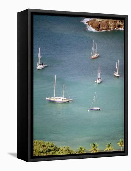 Yachts Anchor in British Harbor, Antigua, Caribbean-Alexander Nesbitt-Framed Premier Image Canvas