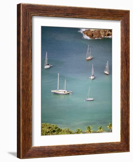 Yachts Anchor in British Harbor, Antigua, Caribbean-Alexander Nesbitt-Framed Photographic Print