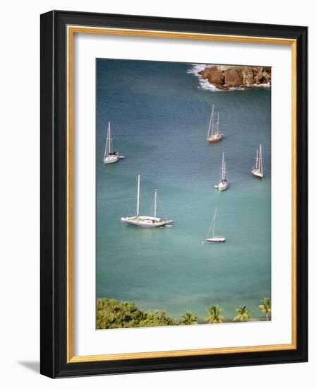 Yachts Anchor in British Harbor, Antigua, Caribbean-Alexander Nesbitt-Framed Photographic Print