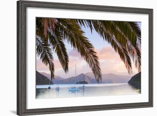 Yachts Anchored on the Idyllic Queen Charlotte Sound, Marlborough Sounds, South Island, New Zealand-Doug Pearson-Framed Photographic Print