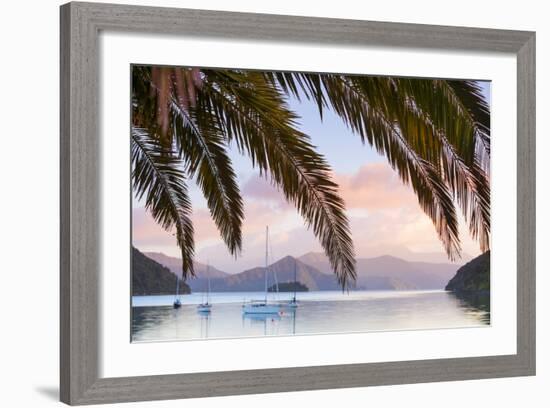 Yachts Anchored on the Idyllic Queen Charlotte Sound, Marlborough Sounds, South Island, New Zealand-Doug Pearson-Framed Photographic Print