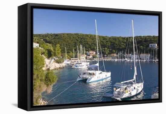 Yachts at Anchor in the Pretty Harbour, Kioni, Ithaca (Ithaki)-Ruth Tomlinson-Framed Premier Image Canvas