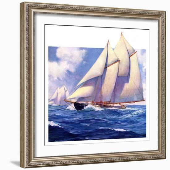 "Yachts at Sea,"May 20, 1933-Anton Otto Fischer-Framed Giclee Print