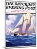 "Yachts at Sea," Saturday Evening Post Cover, May 20, 1933-Anton Otto Fischer-Mounted Giclee Print