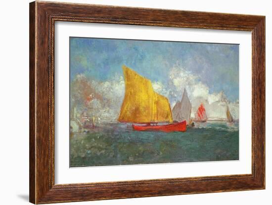 Yachts in a Bay-Odilon Redon-Framed Giclee Print