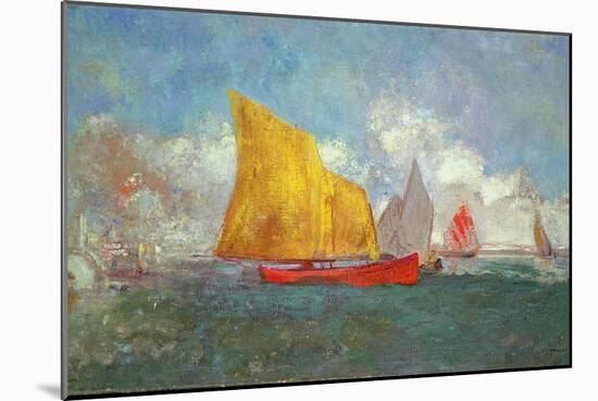 Yachts in a Bay-Odilon Redon-Mounted Giclee Print