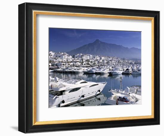 Yachts in Harbour, Puerto Banus, Marbella, Andalucia, Spain-Gavin Hellier-Framed Photographic Print