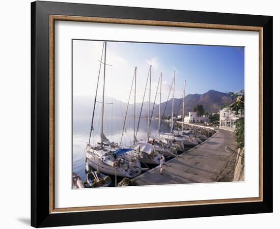 Yachts, Livadhia, Island of Tilos, Dodecanese, Greece-Ken Gillham-Framed Photographic Print