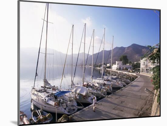 Yachts, Livadhia, Island of Tilos, Dodecanese, Greece-Ken Gillham-Mounted Photographic Print