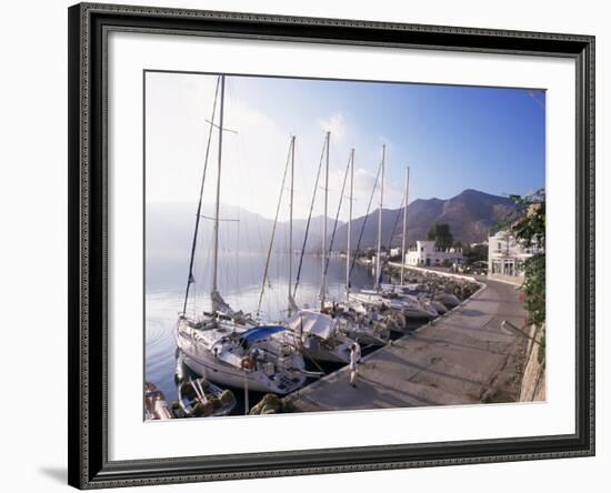 Yachts, Livadhia, Island of Tilos, Dodecanese, Greece-Ken Gillham-Framed Photographic Print