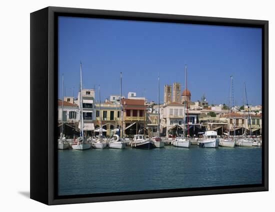 Yachts Moored in Harbour, Aegina Town, Aegina, Saronic Islands, Greek Islands, Greece, Europe-Lightfoot Jeremy-Framed Premier Image Canvas