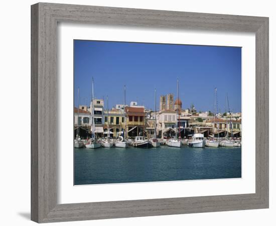 Yachts Moored in Harbour, Aegina Town, Aegina, Saronic Islands, Greek Islands, Greece, Europe-Lightfoot Jeremy-Framed Photographic Print