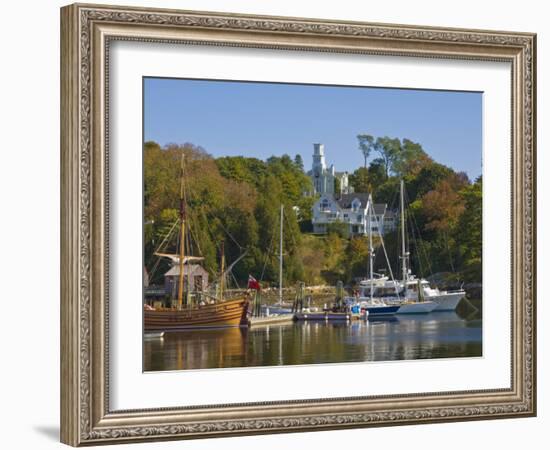 Yachts Moored in Rockport Harbour, Maine, United States of America, North America-Neale Clarke-Framed Photographic Print