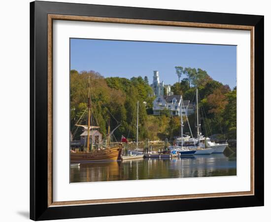 Yachts Moored in Rockport Harbour, Maine, United States of America, North America-Neale Clarke-Framed Photographic Print