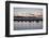 Yachts moored in The Cobb with Jurassic Coast and Golden Cap at sunrise, Lyme Regis, Dorset, Englan-Stuart Black-Framed Photographic Print