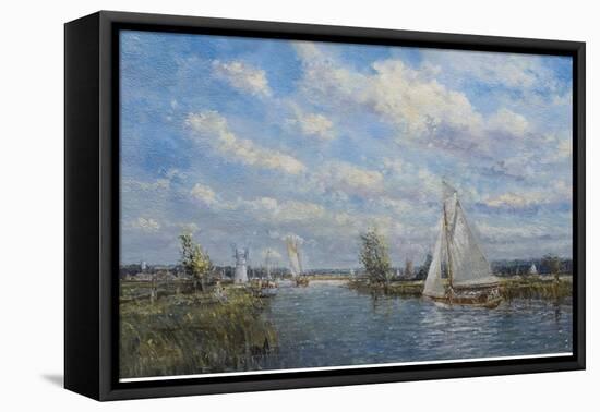 Yachts on the River Ant - Norfolk Broads, 2008-John Sutton-Framed Premier Image Canvas