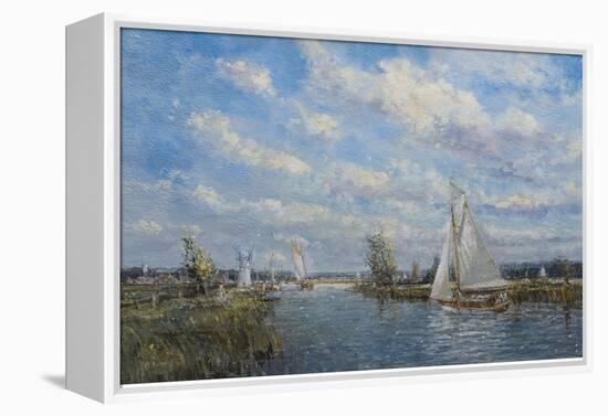 Yachts on the River Ant - Norfolk Broads, 2008-John Sutton-Framed Premier Image Canvas