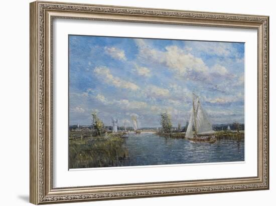 Yachts on the River Ant - Norfolk Broads, 2008-John Sutton-Framed Giclee Print