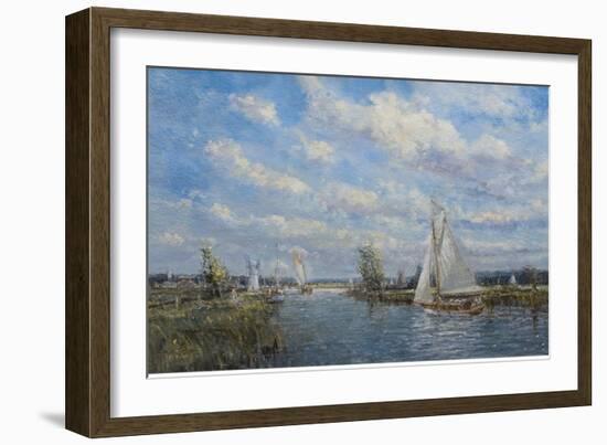 Yachts on the River Ant - Norfolk Broads, 2008-John Sutton-Framed Giclee Print