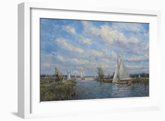 Yachts on the River Ant - Norfolk Broads, 2008-John Sutton-Framed Giclee Print