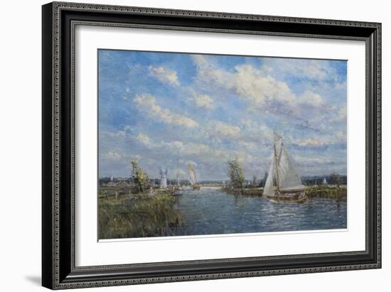 Yachts on the River Ant - Norfolk Broads, 2008-John Sutton-Framed Giclee Print
