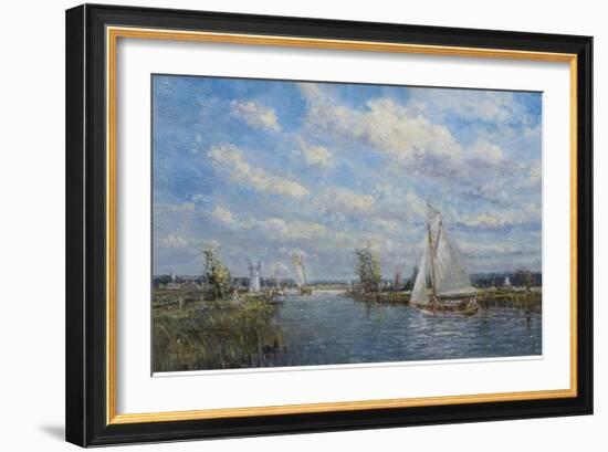 Yachts on the River Ant - Norfolk Broads, 2008-John Sutton-Framed Giclee Print