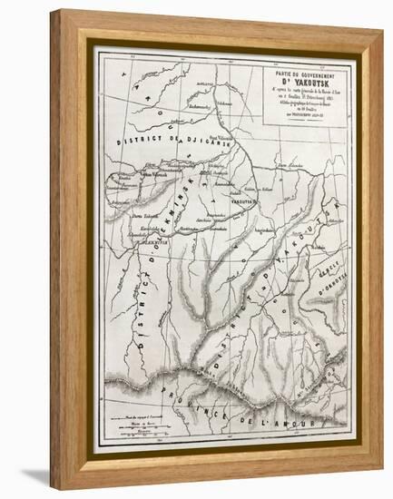 Yacutsk District Old Map, Russia-marzolino-Framed Stretched Canvas