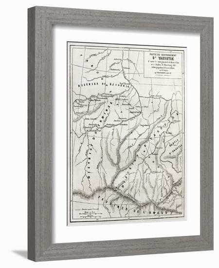 Yacutsk District Old Map, Russia-marzolino-Framed Art Print