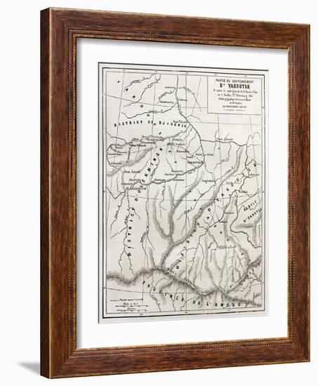 Yacutsk District Old Map, Russia-marzolino-Framed Art Print