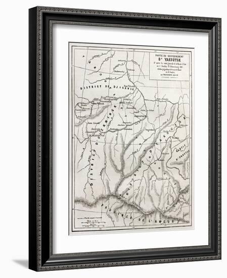 Yacutsk District Old Map, Russia-marzolino-Framed Art Print