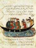 Boat on the Euphrates, miniature from 'Al Maqamat' (The Meetings) by Al-Hariri, c.1240-Yahya ibn Mahmud Al-Wasiti-Framed Giclee Print