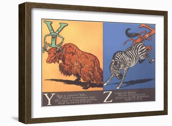 Yak and Zebra-null-Framed Art Print