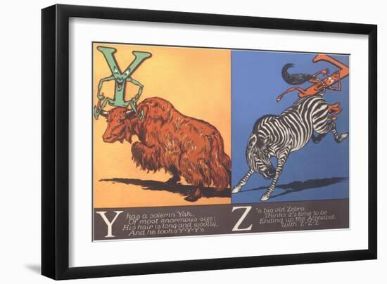 Yak and Zebra-null-Framed Art Print